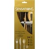 Assorted Metallic Gold Hammered Plastic Cutlery Set- 24 pcs.