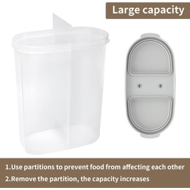2.6 Liter BPA Free Cereal Storage Containers 2-in-1 Box, Plastic Food Storage Container with Airtight Lids, Durable, Stackable Kitchen Dispenser for Cereals (4)