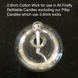 USA Firefly Brand - 5 Feet of 2.6mm Braided Eco Cotton Replacement Wick for Oil Lamps and Candles for Round Wick Holders