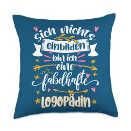 Geschenk für Beste Logopädin zum Abschied Fabelhafte Danke Geschenke für Logopädin Mit Hertz Throw Pillow, 18x18, Multicolor