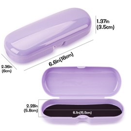 Biiange 2 Pcs Plastic Eyeglasses Cases, Portable Transparent Eye Glasses (Purple)