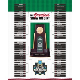 2025 College World Series Division I Baseball Tournament Bracket Poster 11x17"