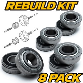 HD Switch 4 Sets - Front Wheel Rebuild Bearings for Dixie Chopper 402065 13x6.5-6 SOLID