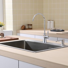 EKRTE Polished Chrome Drinking Water Purifier Faucet, Kitchen Bar Sink Drinking Water Purifier Faucet, Commercial Water Filtration Faucet for Under Sink Water Filter System,Brass RO Faucet