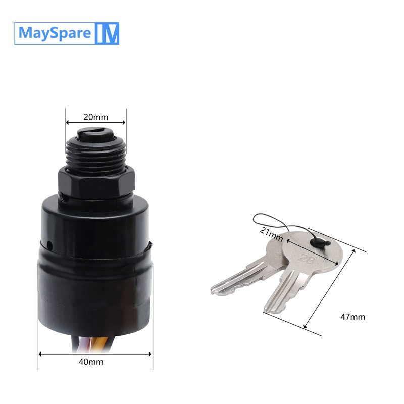 MaySpare Marine Ignition Switch, 6 Wire Keyed Marine Push Choke