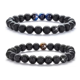 Shungite Bracelet Healing Protection Bracelet for Men and Women Stretchy Protection Bracelet