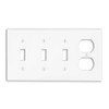 Leviton 4-Gang 3-Toggle 1-Duplex Device Combination Wallplate, Standard Size, P38-W,