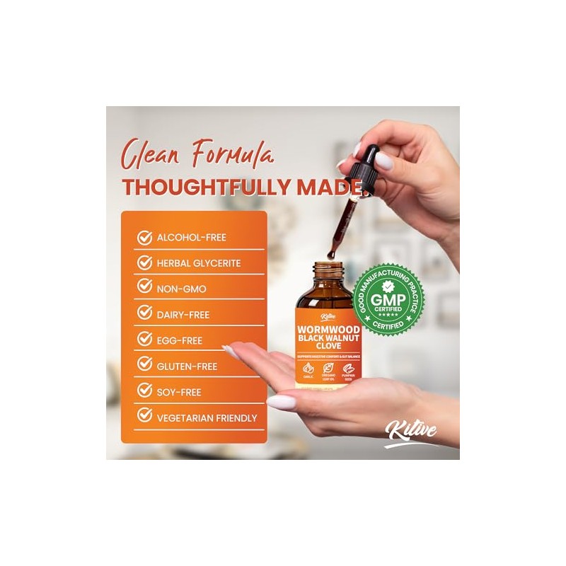 KITIVE Black Walnut Wormwood Herbal Drops: Wormwood Black Walnut Clove
