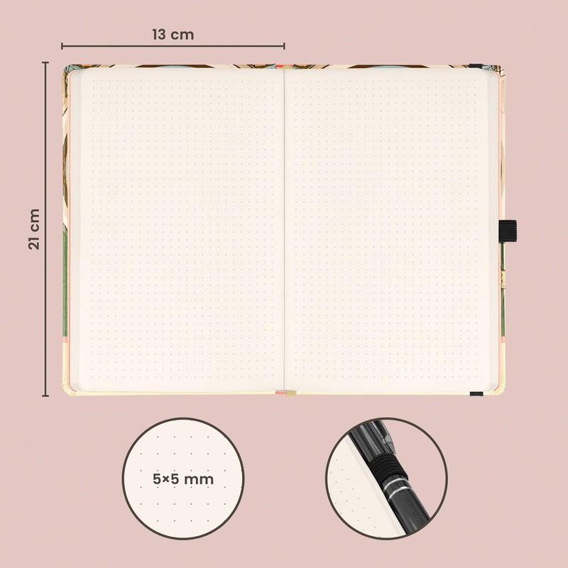 NOTIQUE Polka Dot Notebook with Elastic Band, 13 x 21