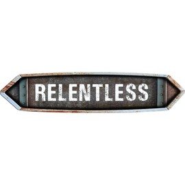 ANY AND ALL GRAPHICS Relentless Vintage Rustic Look Double Pointed Shaped 8" Vinyl Decal Sticker