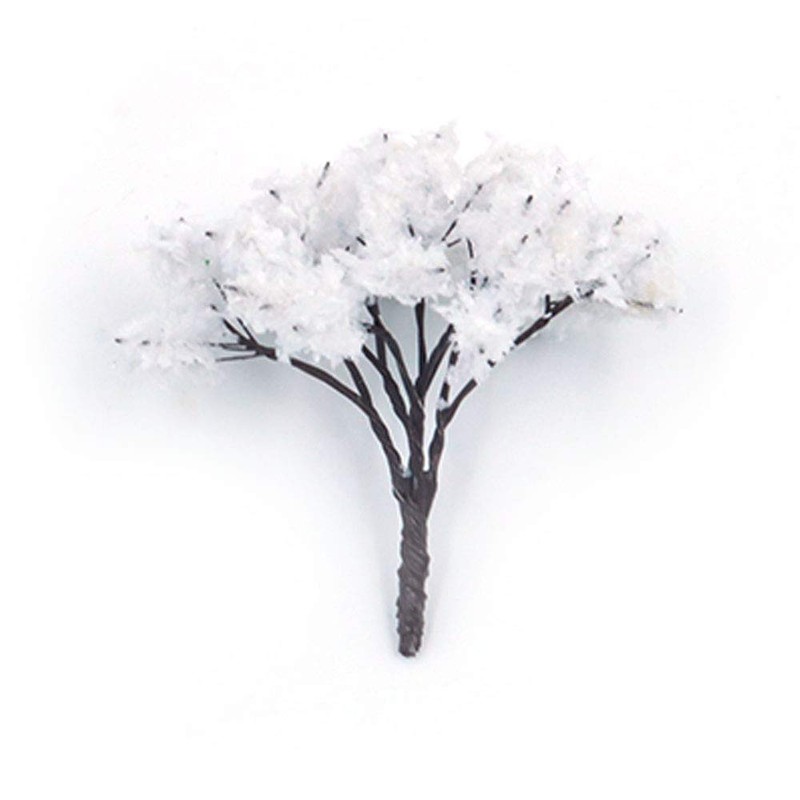 ANCLLO 25pcs Model Trees Model Trains Scenery 6.5cm Mini Snow