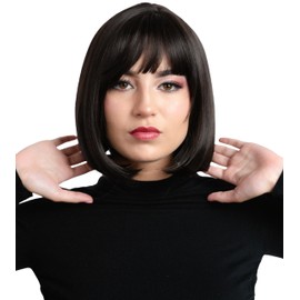 GAIBMAX - Pelucas Para Mujer, Pelucas Cabello Corto, Peluca Corte Bob Con Fleco Aspecto Natural, Fibras Sintéticas Alta Calidad, Ideal Para Cosplay, D