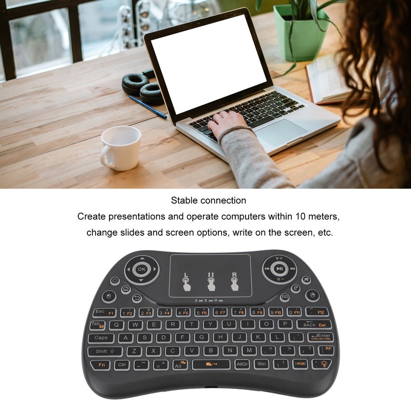 Mini Wireless Keyboard Touchpad Combo ABS Rechargeable Portable Remote Control