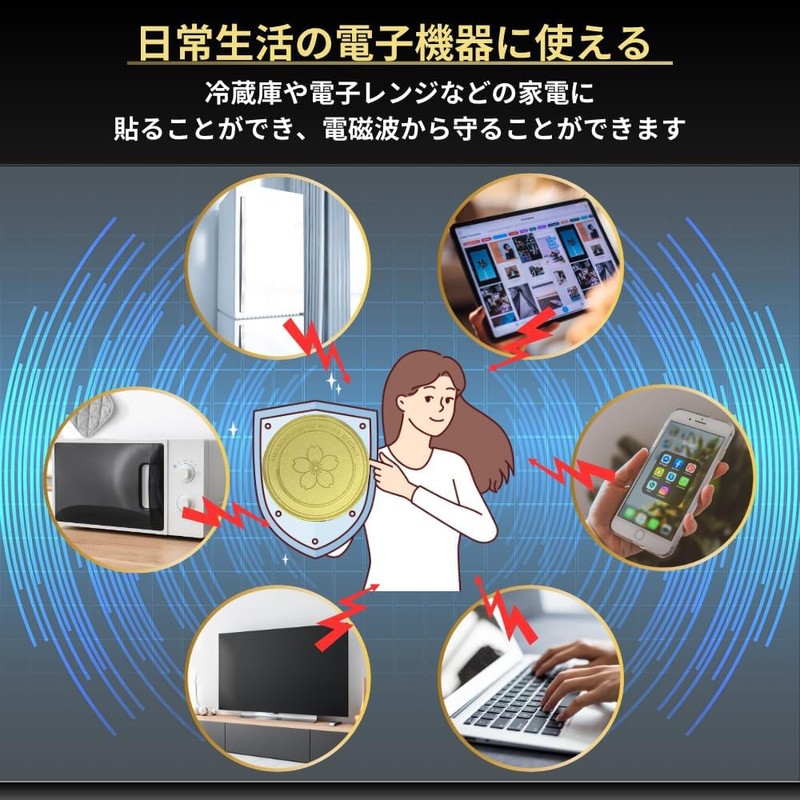 Electromagnetic Wave Prevention Stickers, Set of 10, Smartphones, Mobile Phones,
