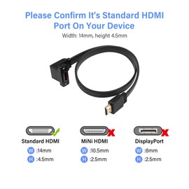 GINTOOYUN HDMI Extension Cable，4K@60Hz HDMI Male to Female Adapter Cable 1.6FT Standard HDMI 2.0 Adapter Connector Cable.for Laptops,TVs,Monitors, Projectors, Etc. (Male to Down Angle Female)