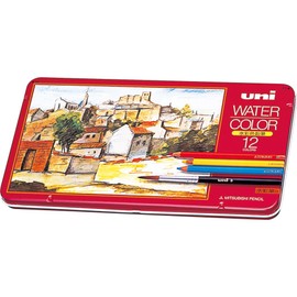 Mitsubishi Pencil UWC12C Colored Pencils, Uniwater Color, 12 Colors