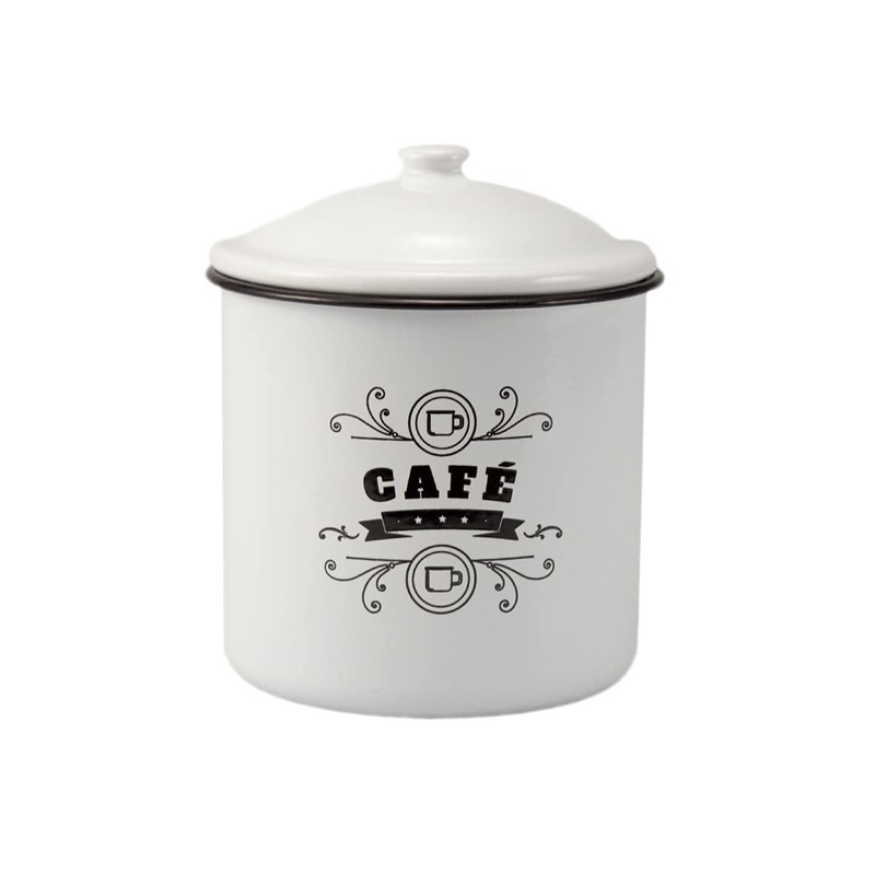 Franquihogar Set of 3 Vintage Enamelled Tins - Café (Coffee),