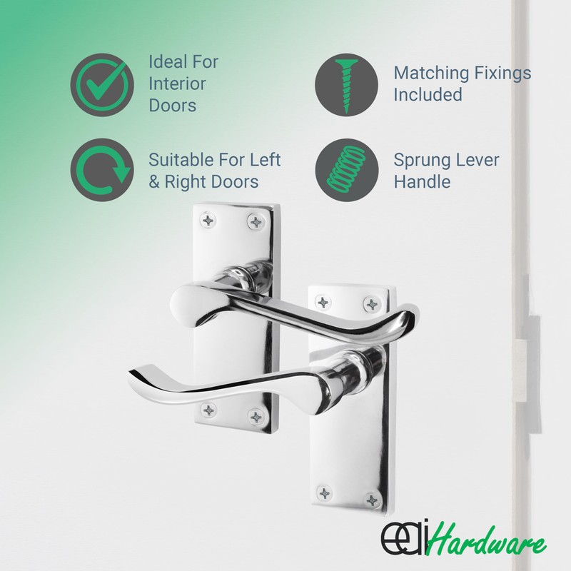 EAI Polished Chrome Victorian Scroll Door Handles | 1 Pair