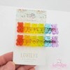 Handmade Set of 2 sweet rainbow gummy bear hair clip,