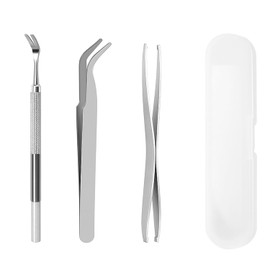 3-in-1 Tick Remover Tools for Dogs, Cats & Humans – Stainless Steel Tick Tweezers, Fine-Tip Dual-Head Clamp & Tick Shovel