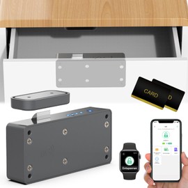 Eseesmart Cabinet Lock RFID Electronic Drawer Lock No Keys Bluetooth App Child Lock Cabinet Hidden Locks Grey