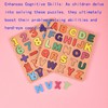 2PCS Wooden Alphabet Number Shape Puzzles for Toddlers, Educational Learning
