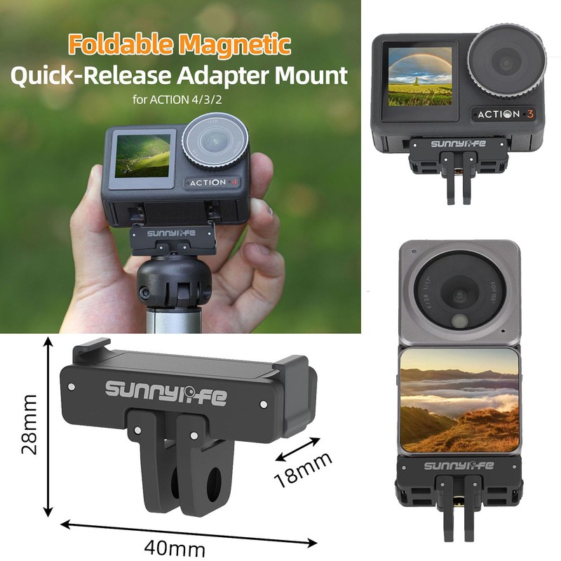 Magnetic Quick Release Adapter Mount Compatible with DJI Action 4/3/2,