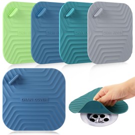 Yinkin 4 Pcs Shower Drain Cover Silicone Tub Stopper Floor Drain Cover Keep Bugs Out Sewer Anti-Odor Mat Deodorizing Plugs for Kitchen, Bathroom and Laundry(Gray, Green, Blue, Dark Green)