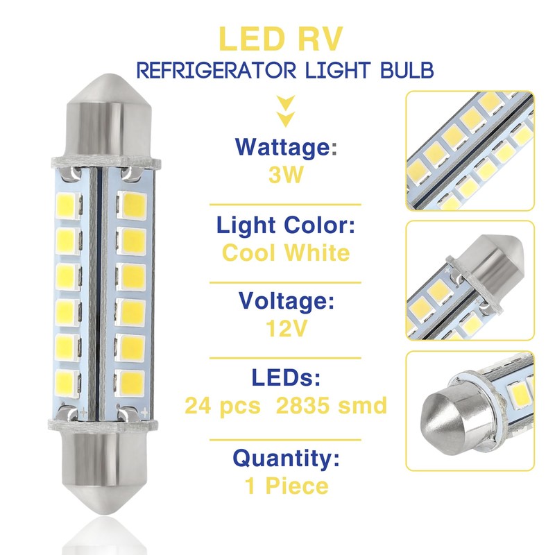 PWEOW 200729000P RV Refrigerator 12V LED Light Bulb for Dometic