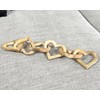 55cm Wooden 5 Heart Ornament Chain Knot Nordic Scandi Love