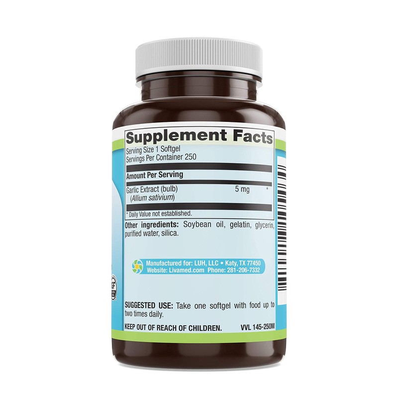 Livamed - Garlic 500 mg Odor-Reduced Softgels 250 Count