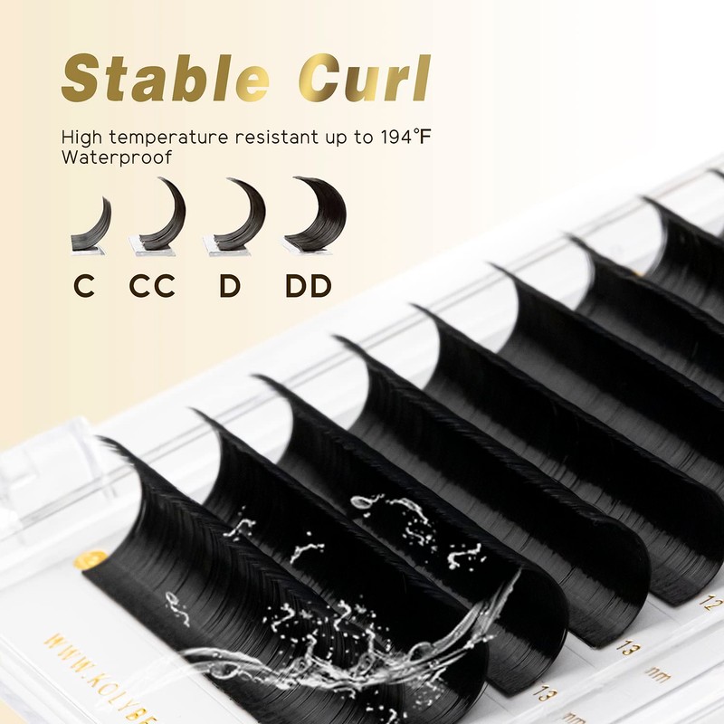 KOLYBEL Eyelash Extensions Easy Fan Lashes 0.05 Thickness D Curl