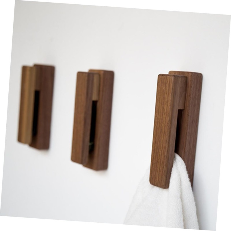 CAXUSD 1pc Solid Wood Over Door Coat Hanger Mounted Hooks