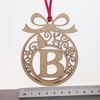 Laser cut Christmas tree bauble decoration: Letter B