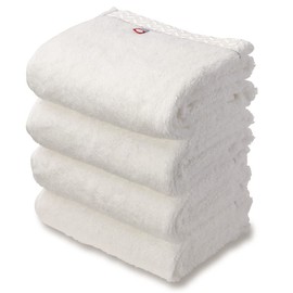 Imabari Face Towels, 100% Cotton, Set of 4, Ultra Thick, Long Pile, Loose Twisted Yarn, Fluffy, Quick Drying, Instant Absorption, Made in Japan, Gift, Hotel Towel, Stylish, White
