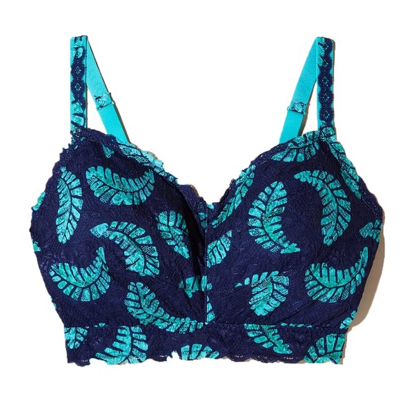 Cosabella Womens Say Never Printed Ultra Curvy Sweetie Bralette, Leaf/Bright