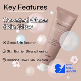 daymellow Máscara de envoltura de colágeno de arroz, 2.36 onzas líquidas, mascarilla facial coreana despegable con colágeno hidrolizado, hidratante y 