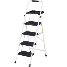 SEGAWE 4 Step Ladder Folding Step Stool for Adults w/ Wide Anti-Slip Pedal Lightweight