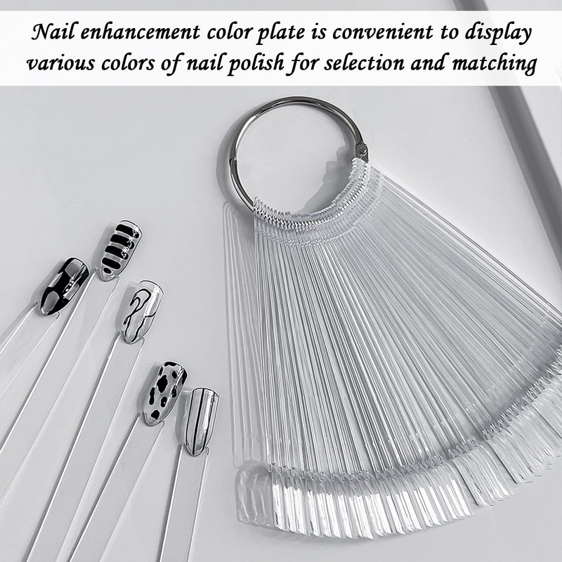 OVDGWC 4 Stück Nailart-Muster Und 2 Nummerierte Aufkleber, Nageldisplay, DIY-Nagelkunst,