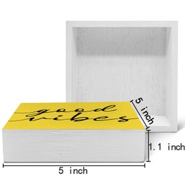 SRADMO Inspirational Quotes Wood Box Sign Desk Decor, Inspirational Wooden Block Box Sign Decoration for Home Office Shelf Table Fall Decor