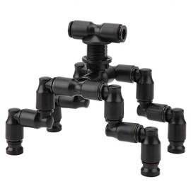 Reptiles Terrarium Nozzle, Plastic Reptiles Fogger Mist Sprinkler Rainforest 360 Degree Adjustable Pet Cooling Nozzle Pet Cooling System for Rainforest, Black