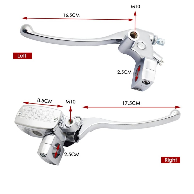 Motorcycle 25mm Handlebar (1 inch) Brake Clutch Lever Master Cylinder