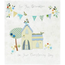 For Grandson On Your Christening Day Card