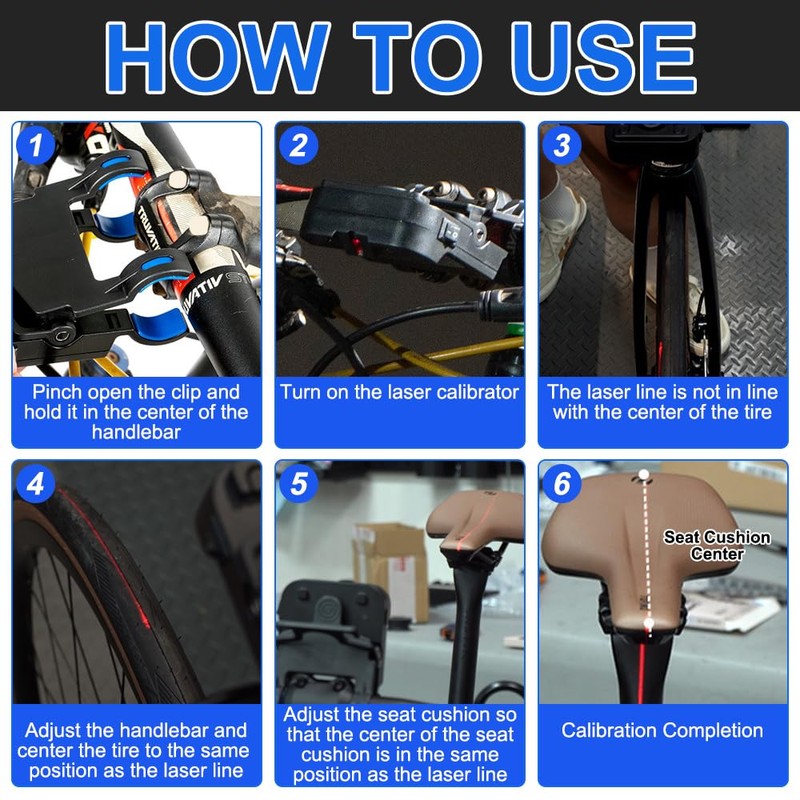 Rppiup Bicycle Handlebar Calibrator, USB Charging Laser Calibrator, Bicycle Maintenance