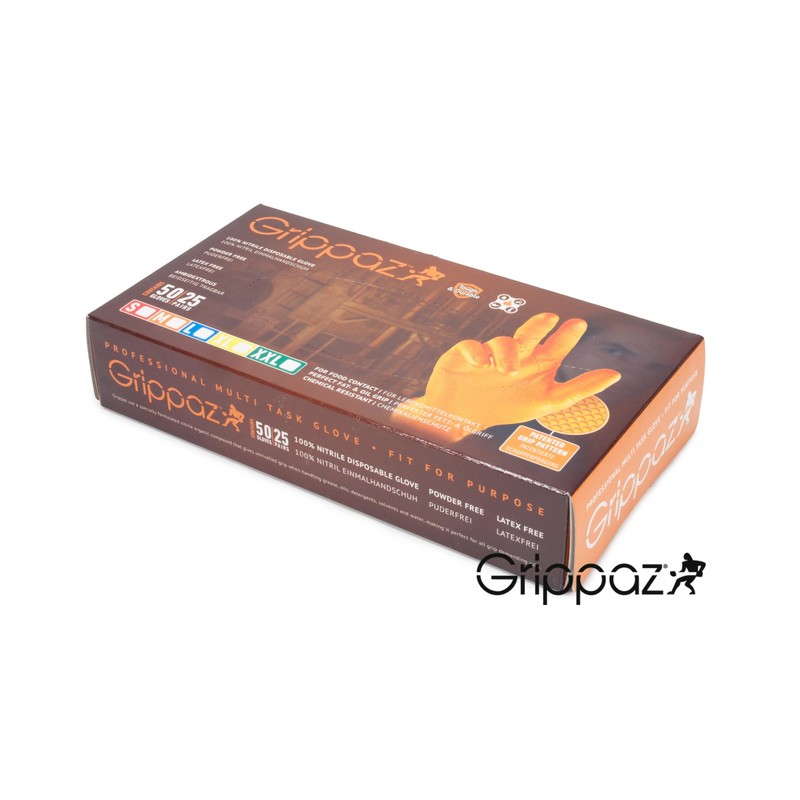 Grippaz Nitrile Gloves (Pack of 50) Latex-free Work Gloves, Extremely