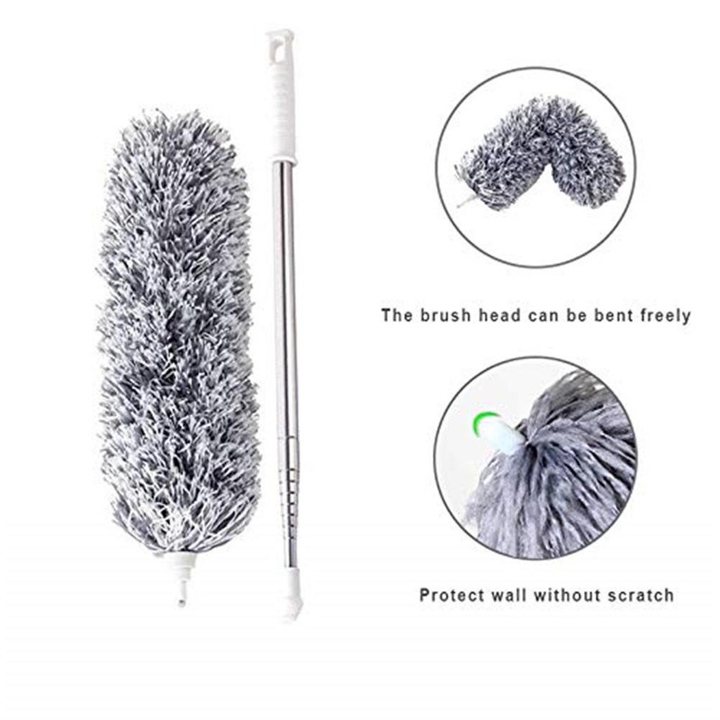 Microfiber Duster with Extension Pole with Bendable Head Extendable Duster