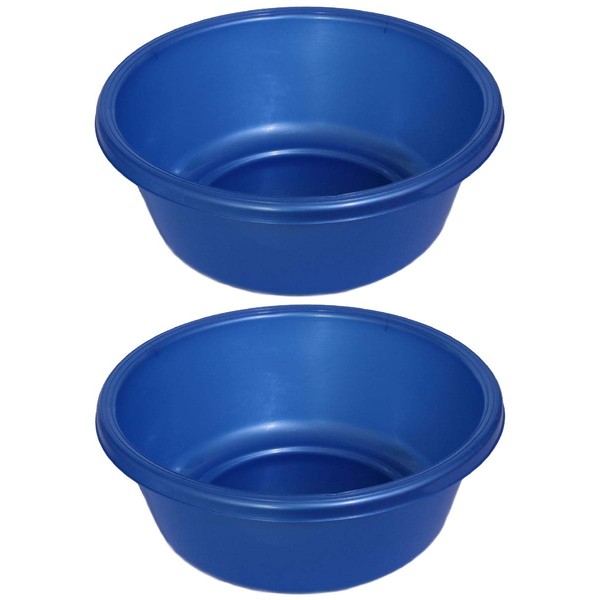 YBM HOME Round Plastic Wash Basin, 7 Quart, 1148 (2, Blue)