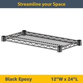 Zedfire 12" x 24" Black Additional Wire Shelf for Shelving Units, Replacement Shelves for Wire Rack