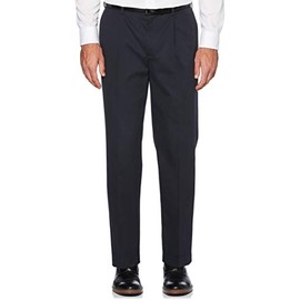 Savane Men's Stretch Ultimate Performance Pleated Chino Pants with Expandable Waistband (Waist Size 30 - 60 Big & Tall) , Ultimate Dark Navy, 40W x 34L