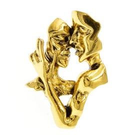 Gold Fashion Portrait Brooch Pin 3D Lovers face Brooch Pin Gold Plated Pin Badge for Jewelry Clothes Dress Scarf Decoration